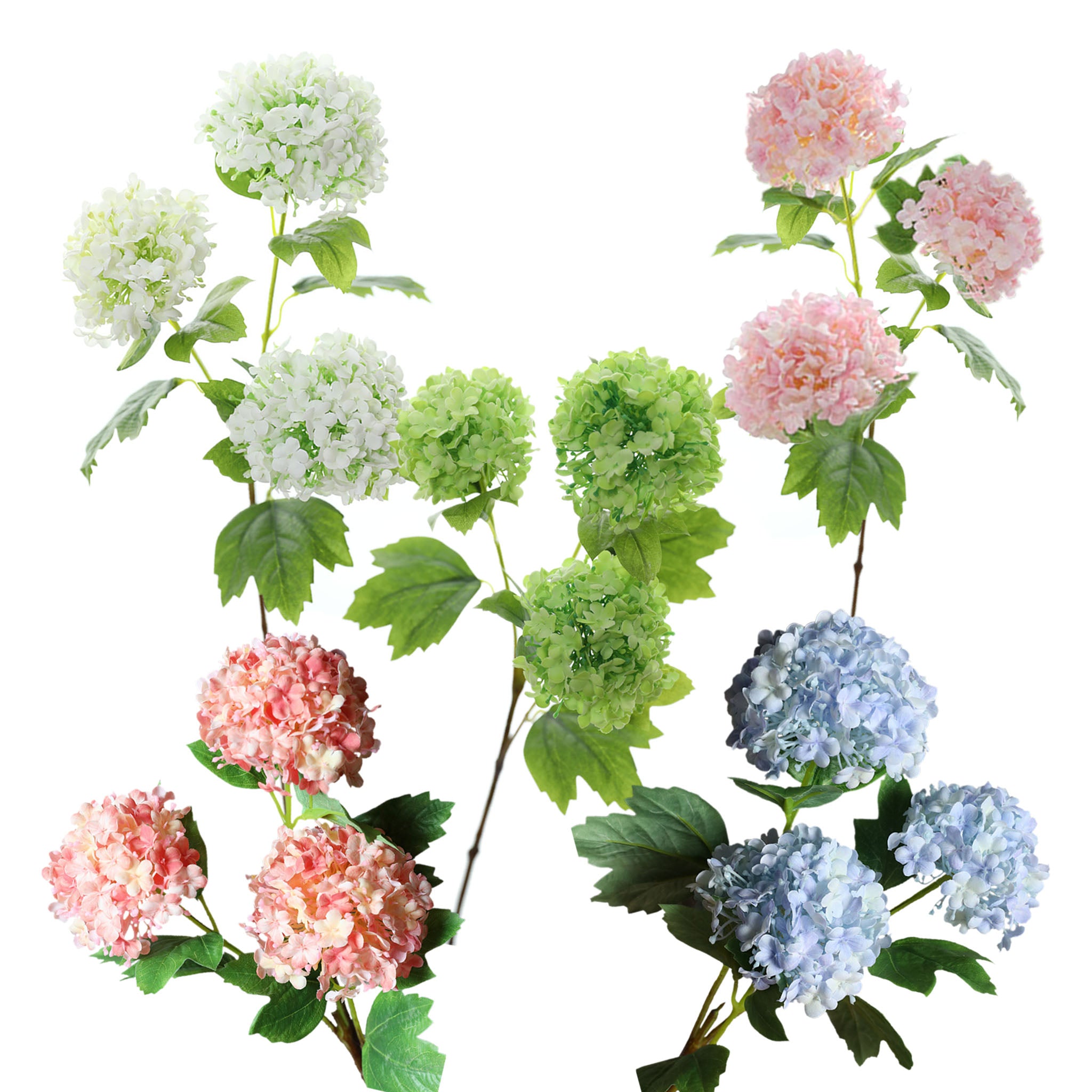 Fake Hydreangea Snowball Flower Spray 32"