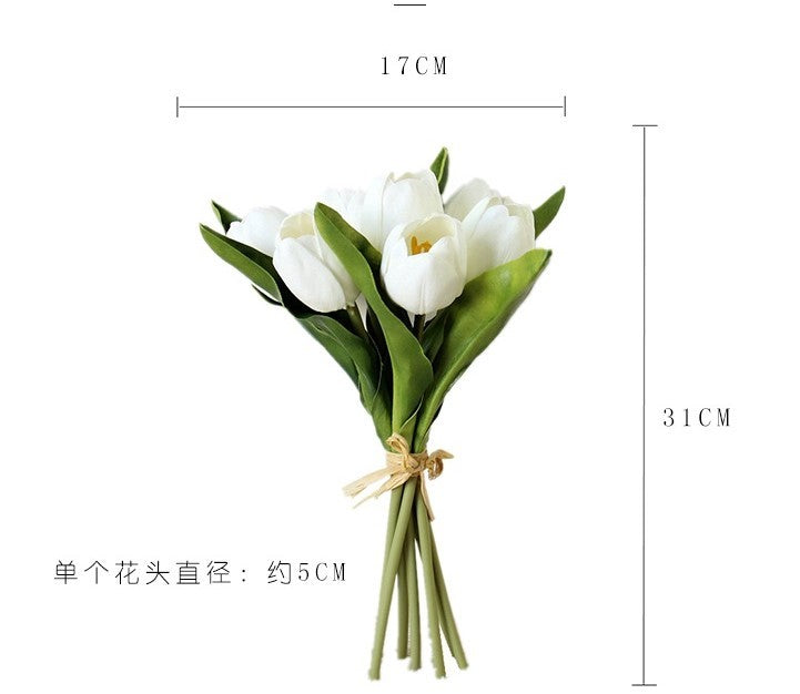 Natural Touch Tulips White Yellow Orange Plum Tulip Bouquet