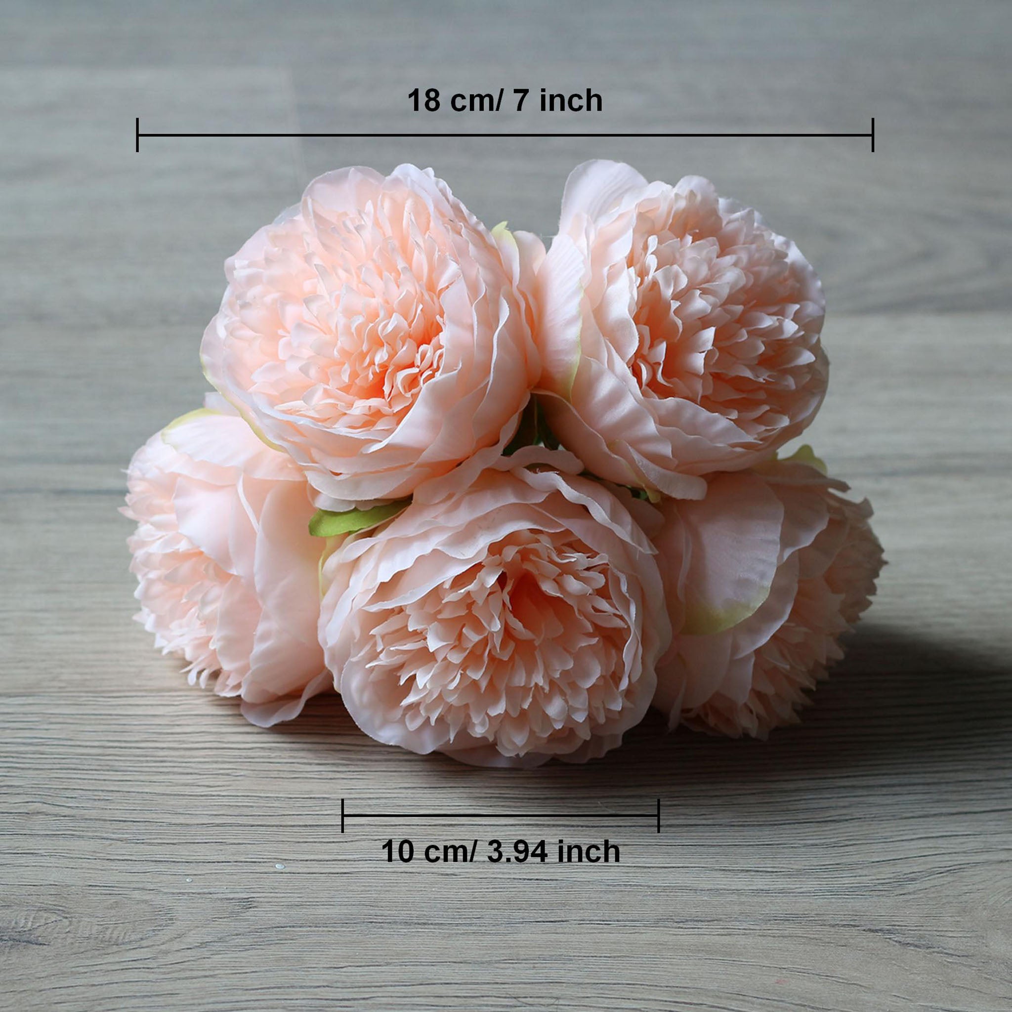 Peach Pink Bridal Bouquet Silk Peony Peach Wedding Flowers