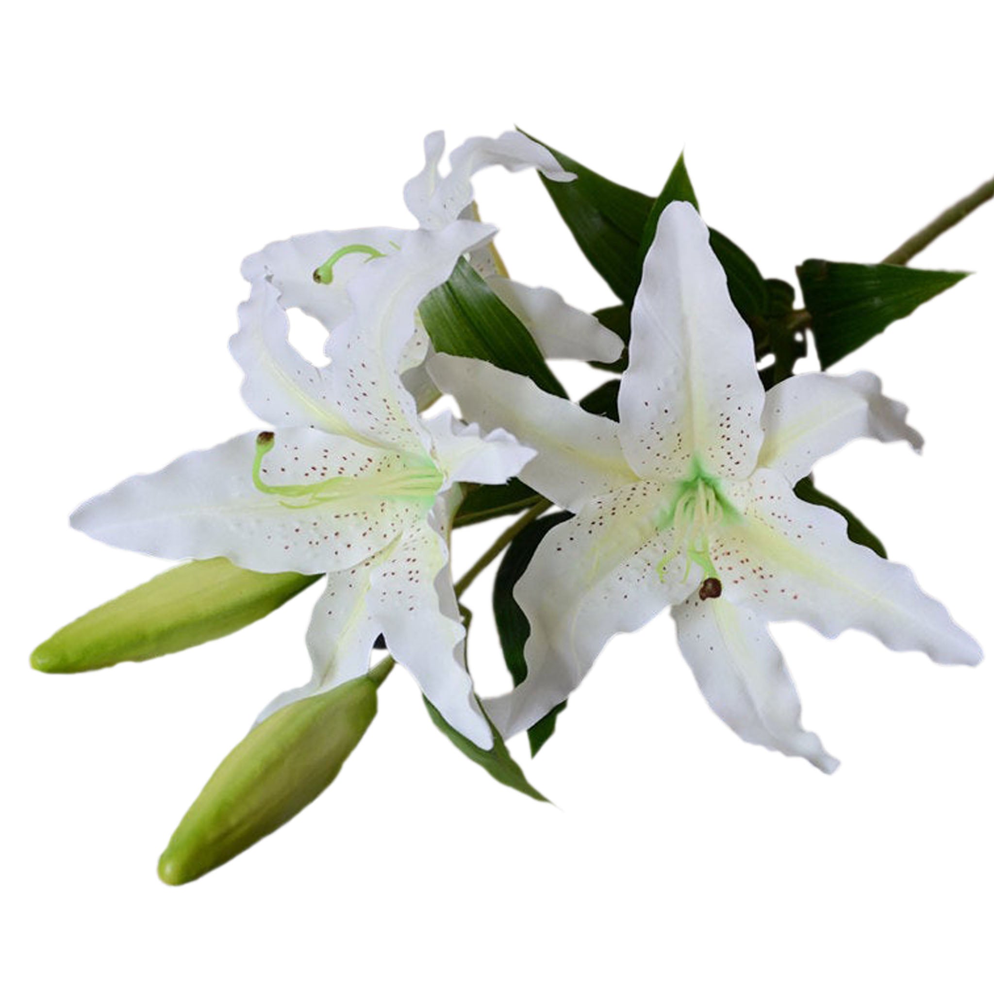 Artificial Flowers Pink White Tiger Lilies for Wedding Bouquet Centerpieces