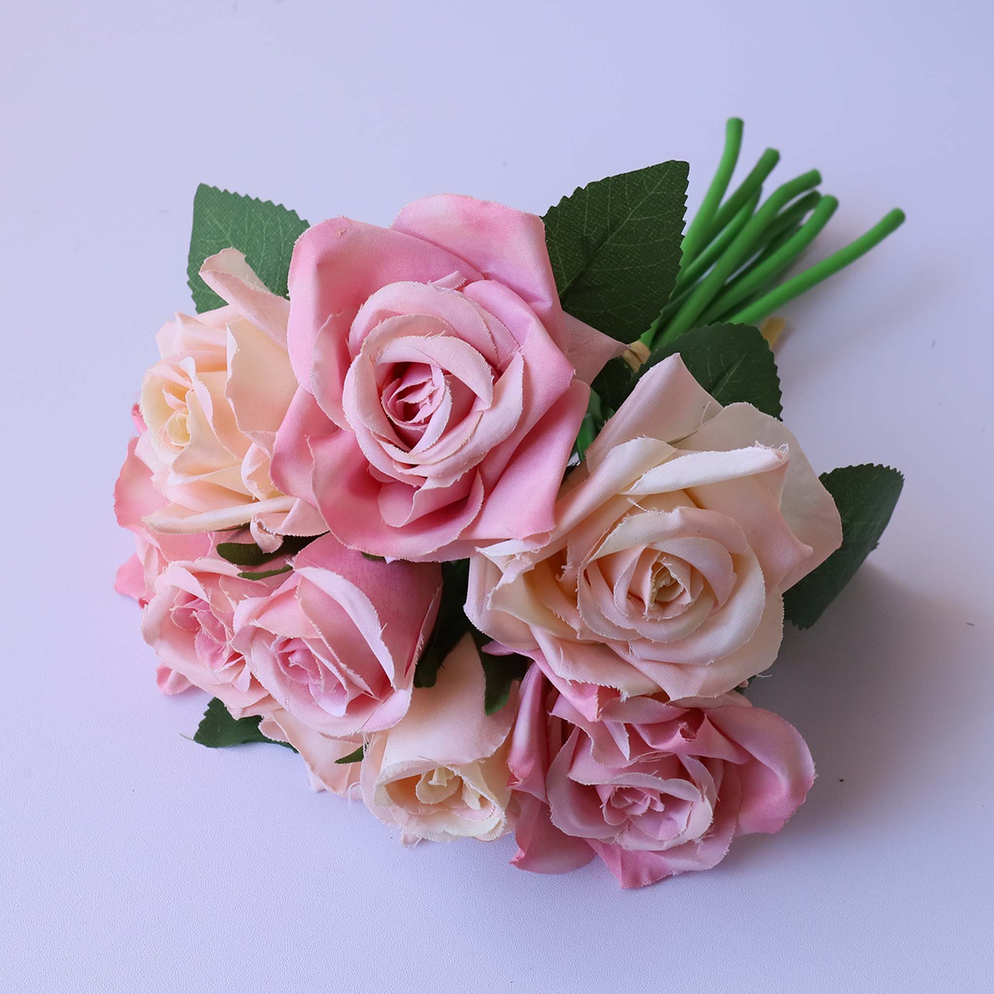 Small Flower Bunch Silk Rose Bouquet for DIY Crafts