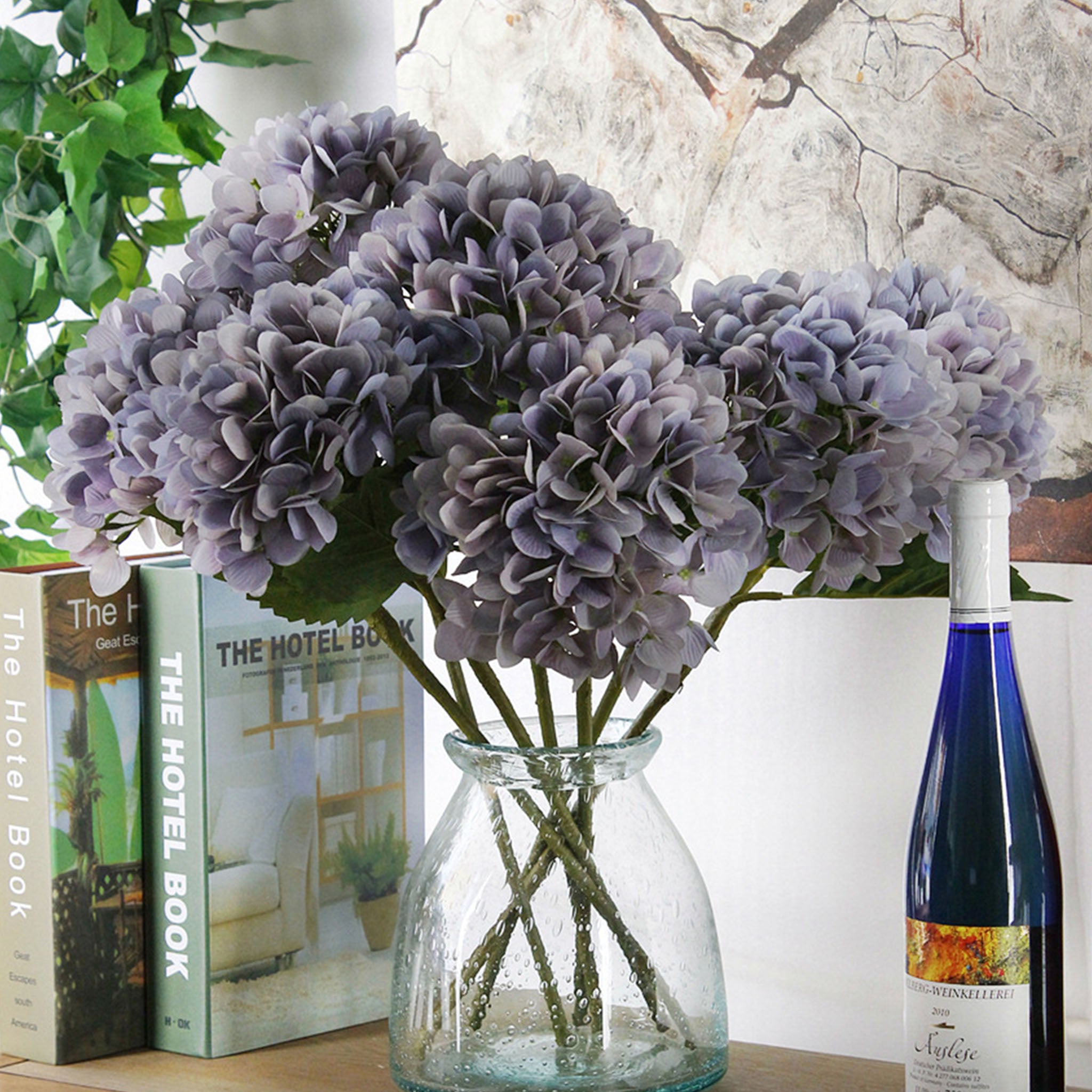 Artificial Hydrangea Bushes Full Bloom Fake Hydrangeas 5 Colors Home Decor