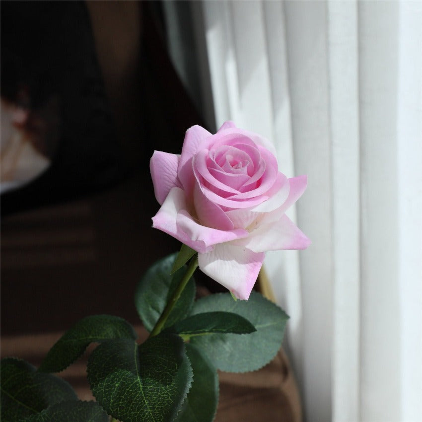 Latex Roses Silk Flowers Artificial 10 Stems for Home Decor