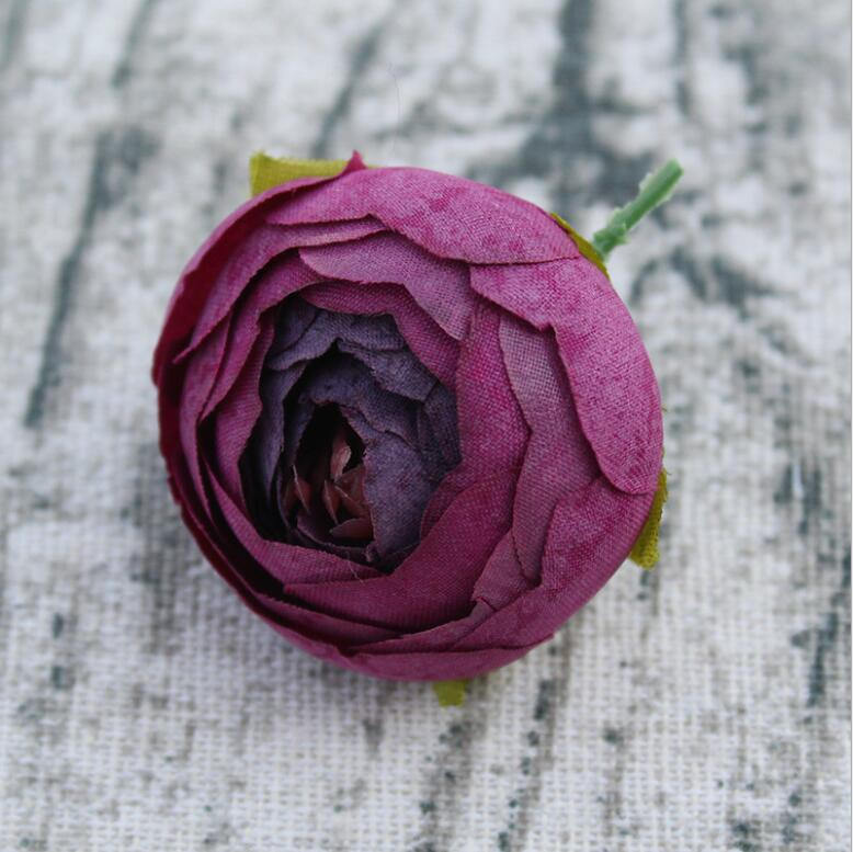 Small Peony Flower Heads Artificial Silk Roses 100 pcs for Wedding Decor Favors