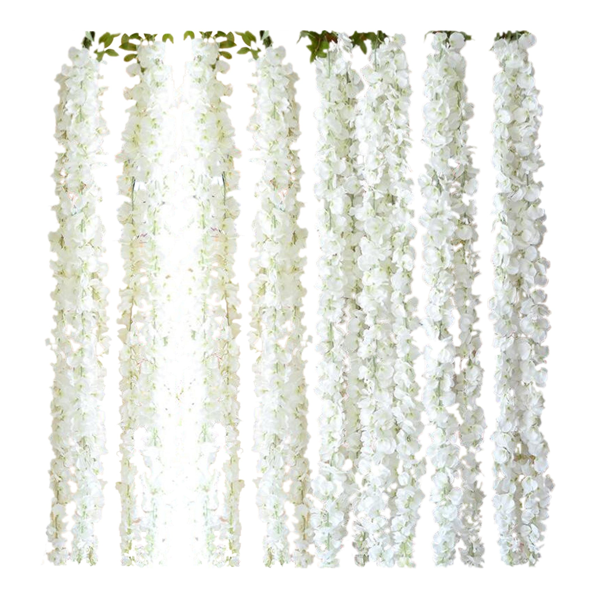 White Wisteria Vines Artificial Hanging Flower Garland