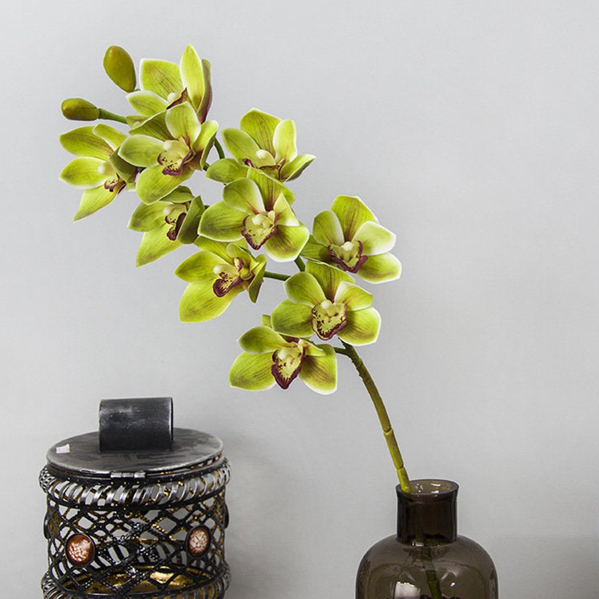 Real Touch 3D Printing Artificial Cymbidium Orchid Flower Latex Flowers