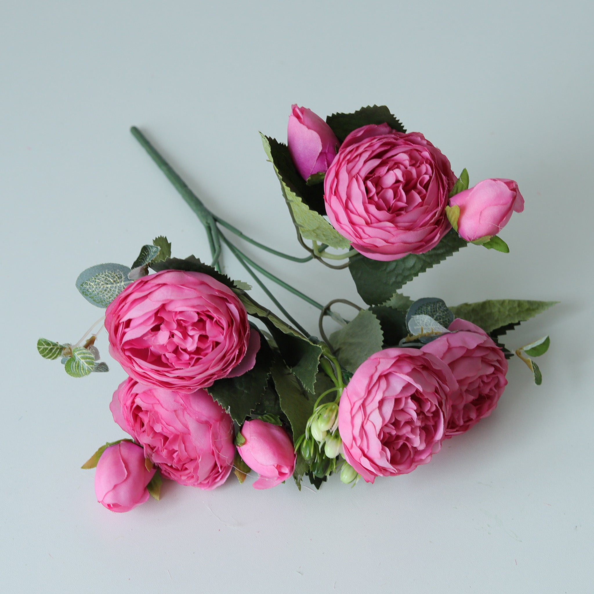 Small Silk Peony Bouquet Fake Flowers Bunches for Wedding