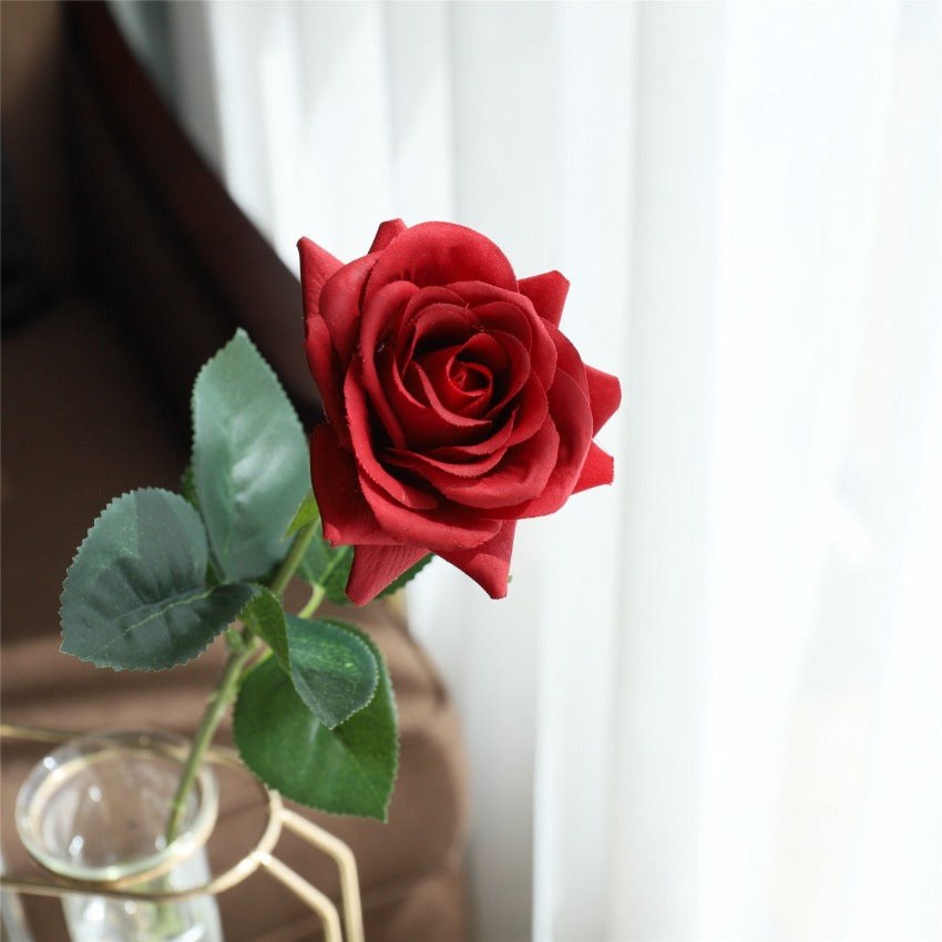 Latex Roses Silk Flowers Artificial 10 Stems for Home Decor