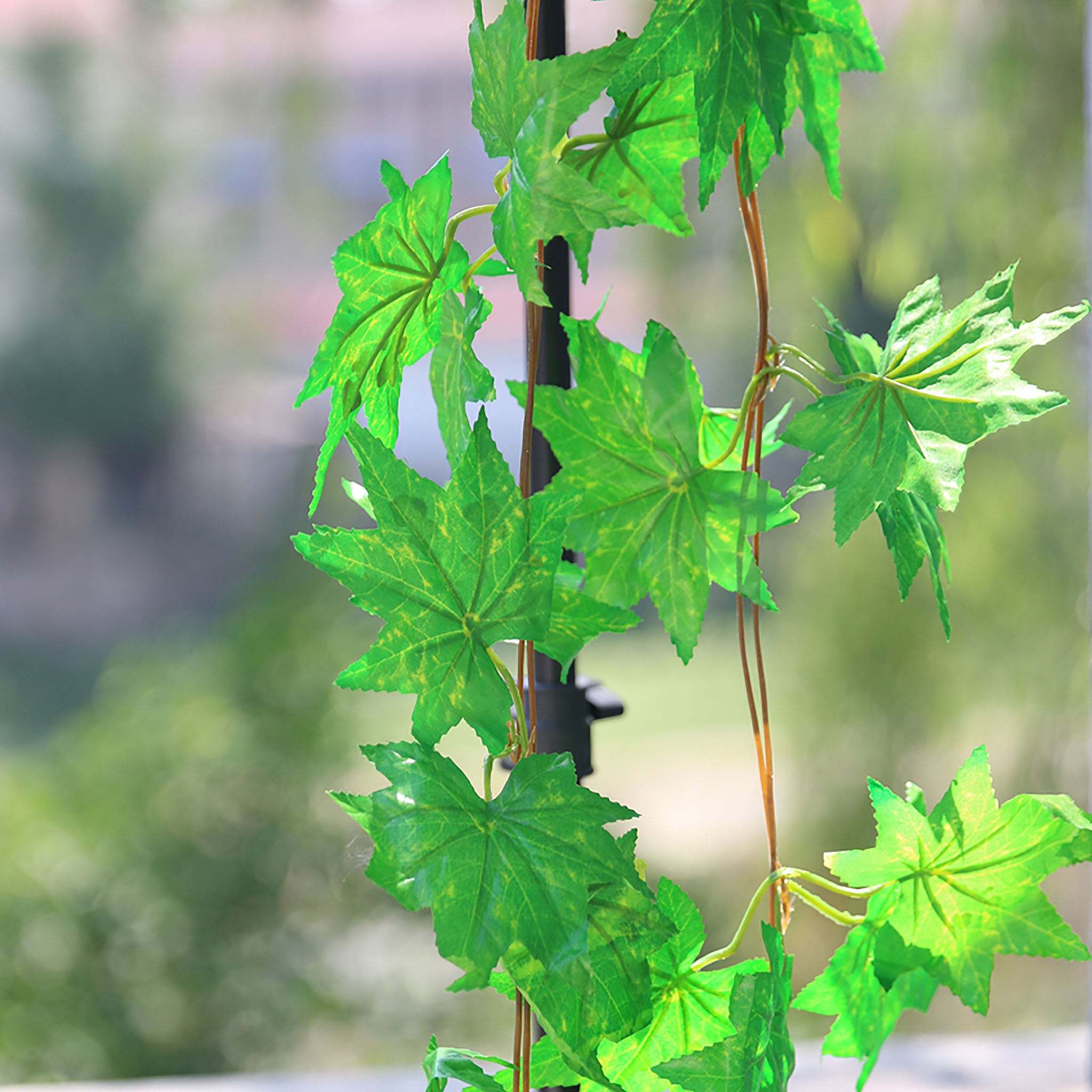 Artificial Green Maple Leaf Garland for Wall Decor