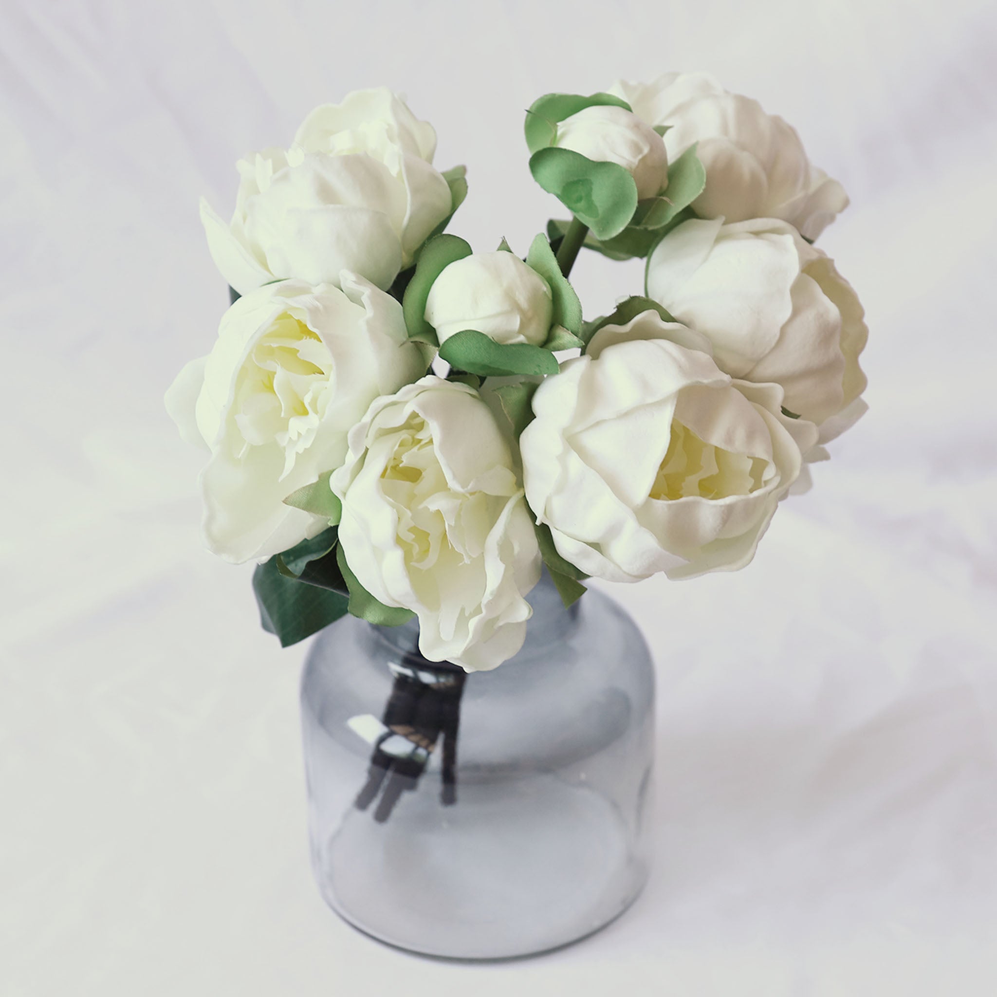 Real Touch Flower White Peony Bouquet for Bridal Flower Table Centerpieces