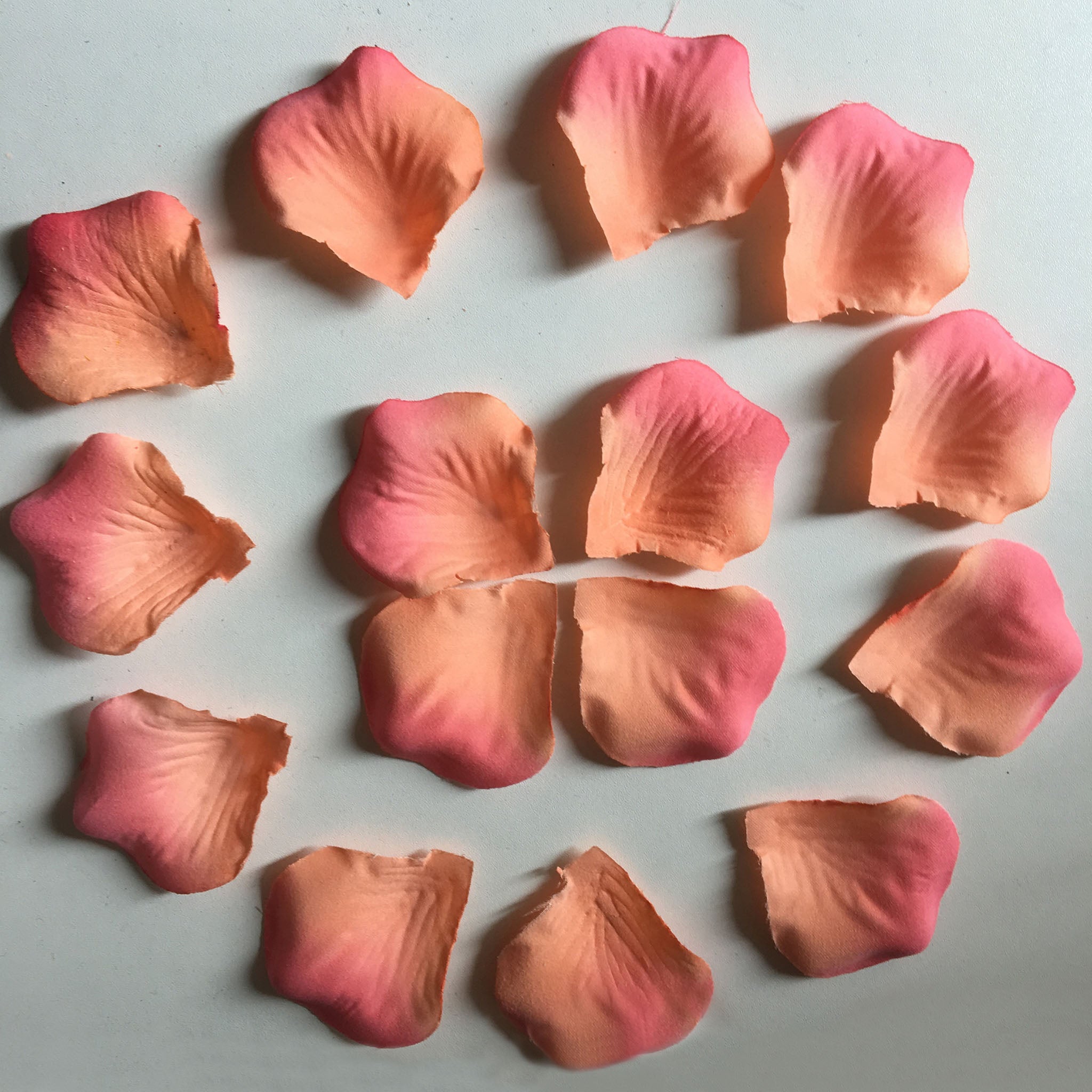 Peach Coral Flower Petals Micropeach Fabric Petals 500pcs