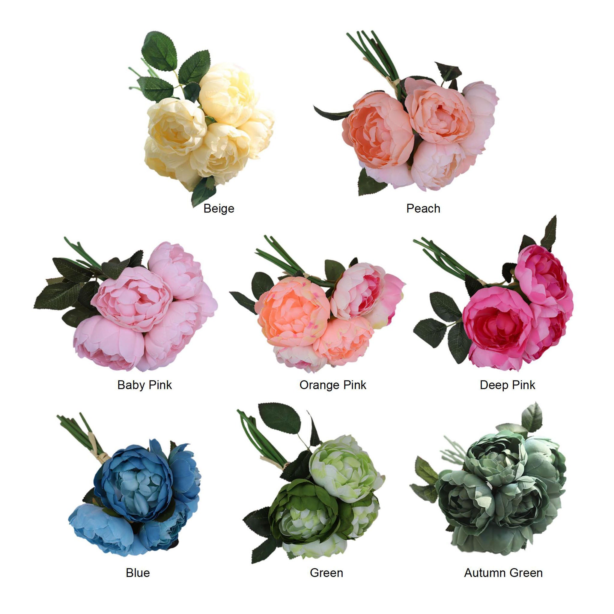 Faux Silk Peony Bouquet Artificial Flower Arrangement Wedding Centerpieces Decor