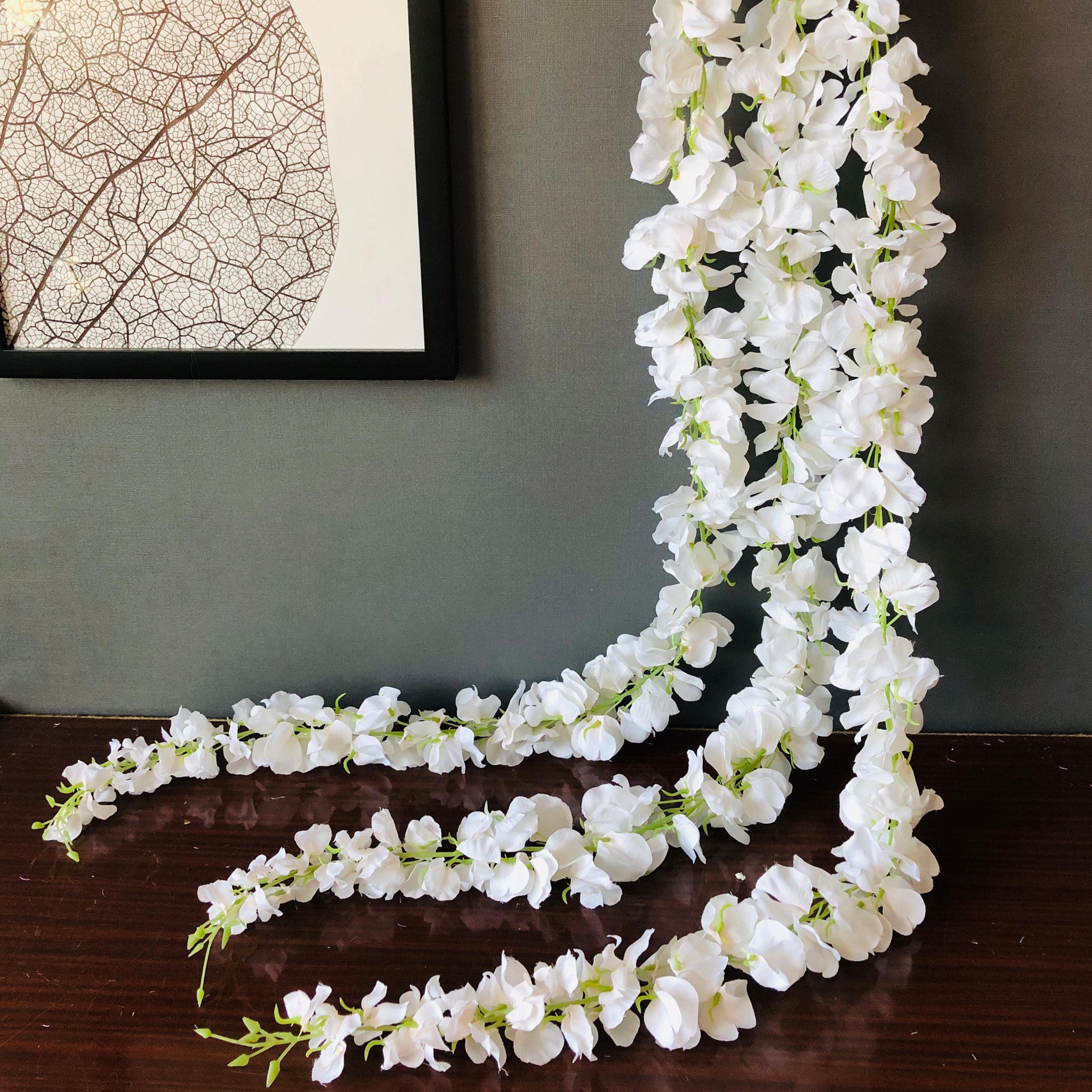 White Wisteria Vines Artificial Hanging Flower Garland
