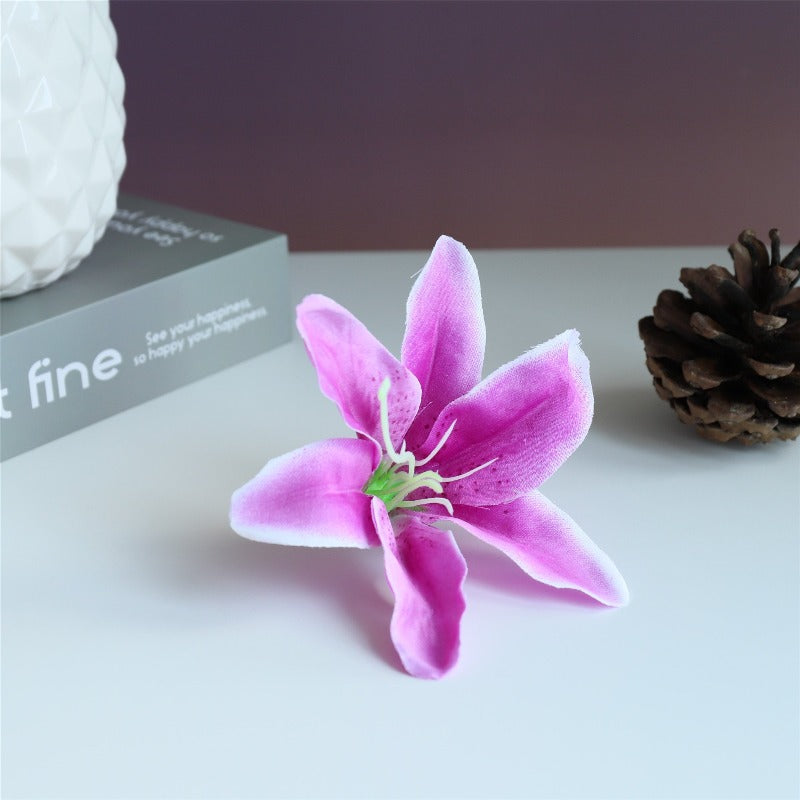 Artificial Tiger Lily Silk Flower Heads Silk Ditch Lily Flowers 100 pcs
