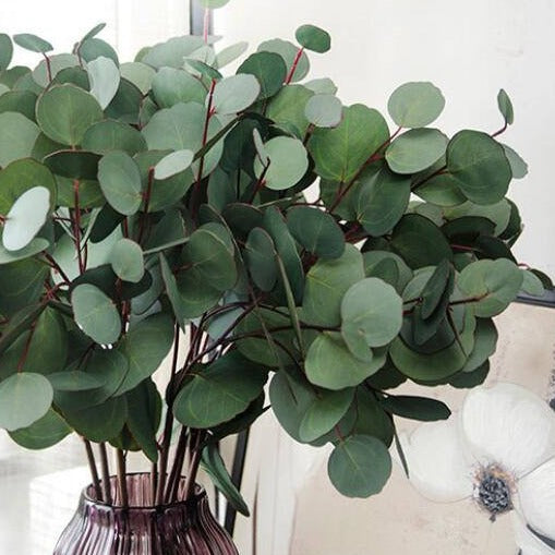 Silver Dollar Eucalyptus Tall Artificial Greenery Plants for Christmas Decorations