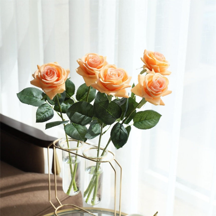 Latex Roses Silk Flowers Artificial 10 Stems for Home Decor