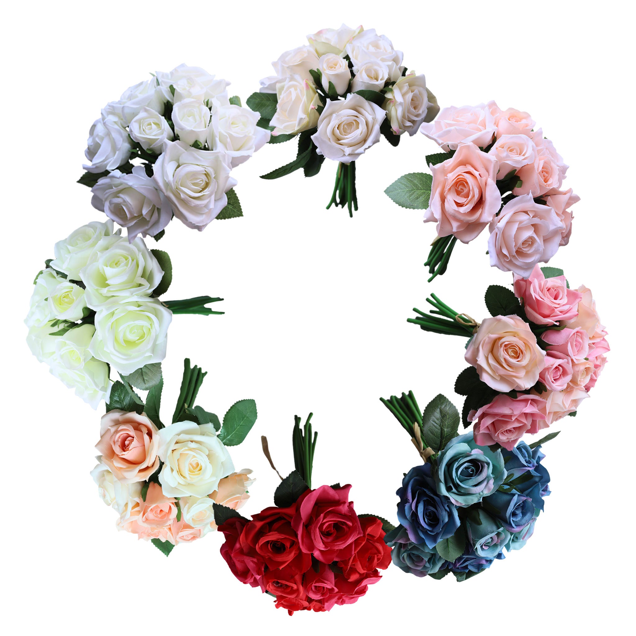 Champagne Silk Flower Bouquet Artificial Floral Arrangement for Home Decoration