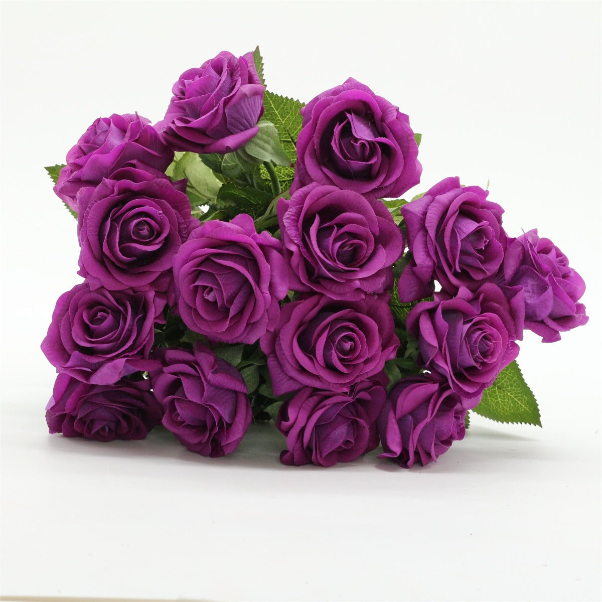 Purple Real Touch Roses Latex Flowers
