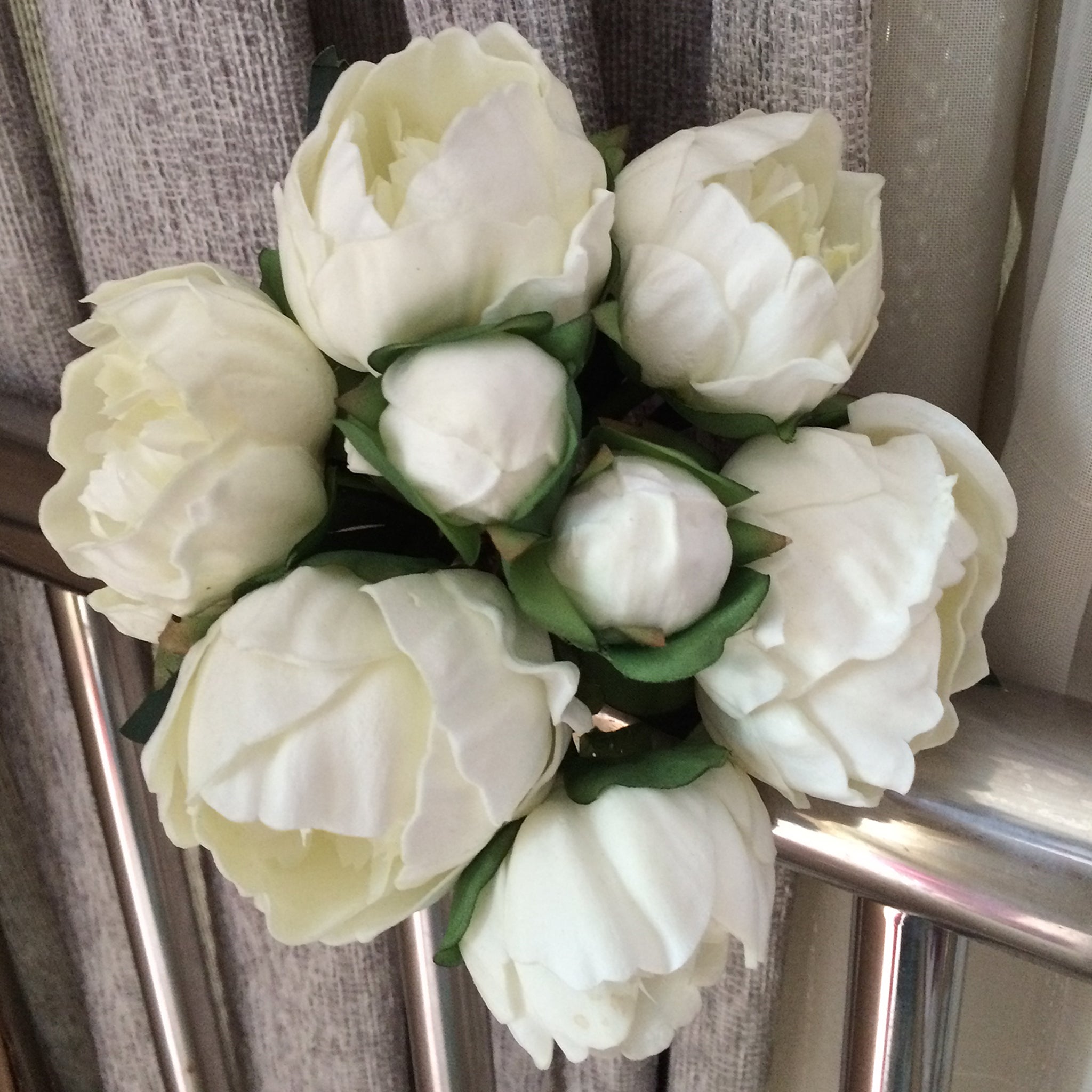 Real Touch Flower White Peony Bouquet for Bridal Flower Table Centerpieces