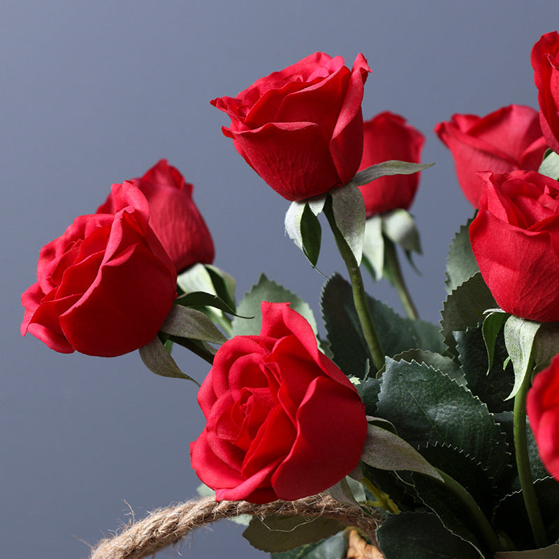 Real Touch Flowers Red Roses Silk Latex Flower