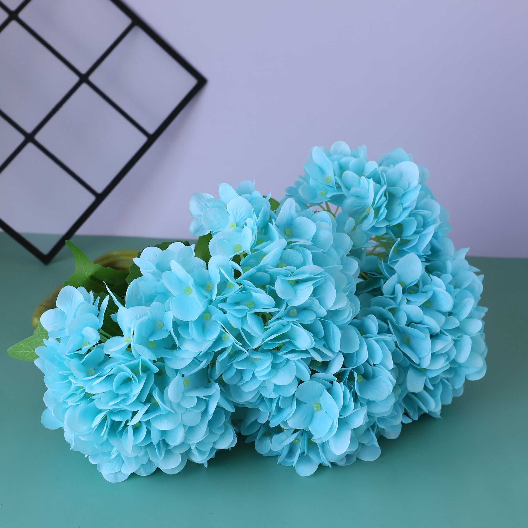 Pool Blue Artificial Hydrangea Bush 21 inch Tall