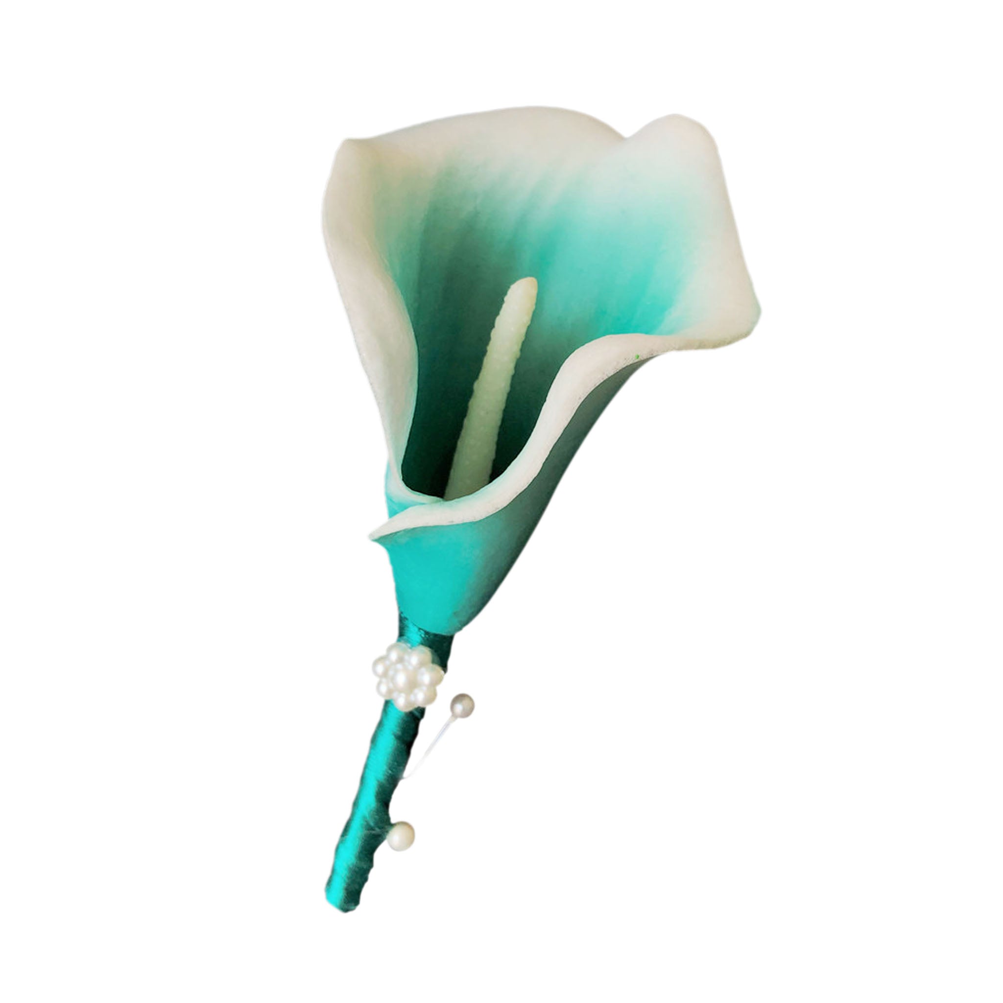 Simple  Flower Wedding Boutonniere Oasis Calla Lily Boutineer