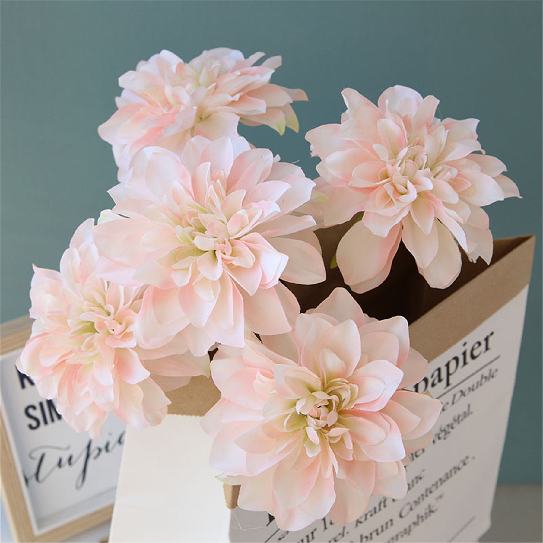 Dahlia Flowers Artificial Silk Wedding Floral Arrangement