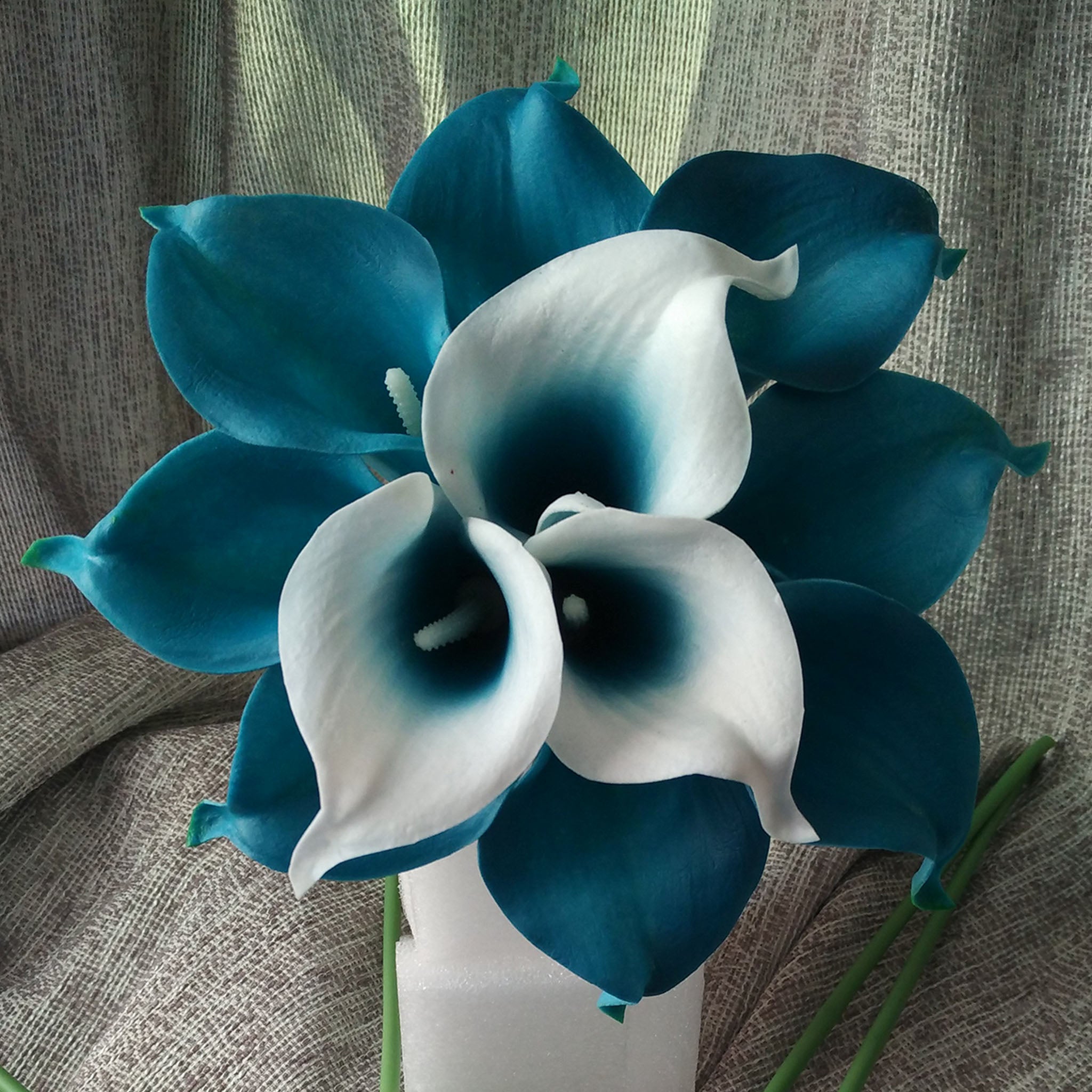 Oasis Teal Wedding Flowers Teal Blue Calla Lily Bouquet