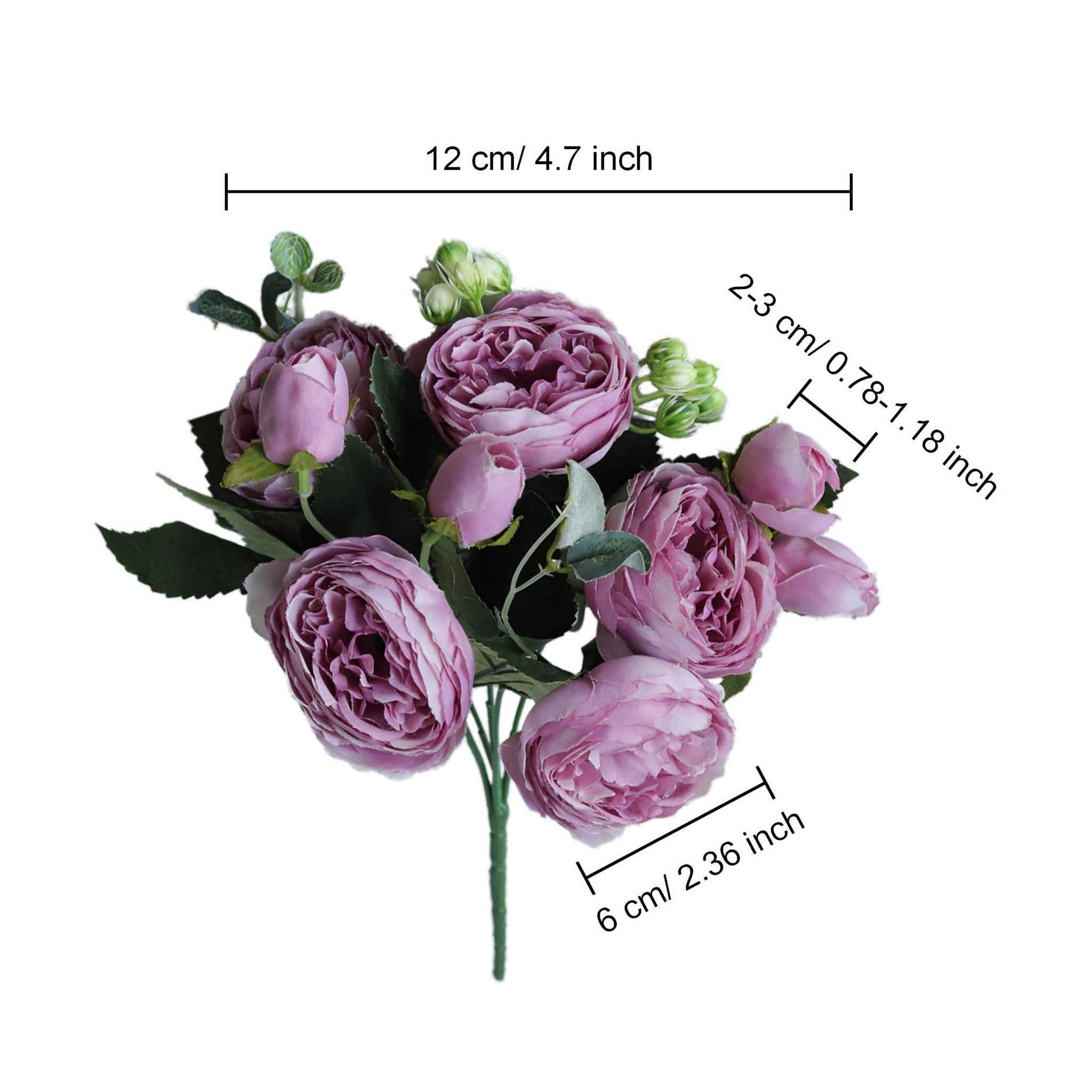 Small Silk Peony Bouquet Fake Flowers Bunches for Wedding