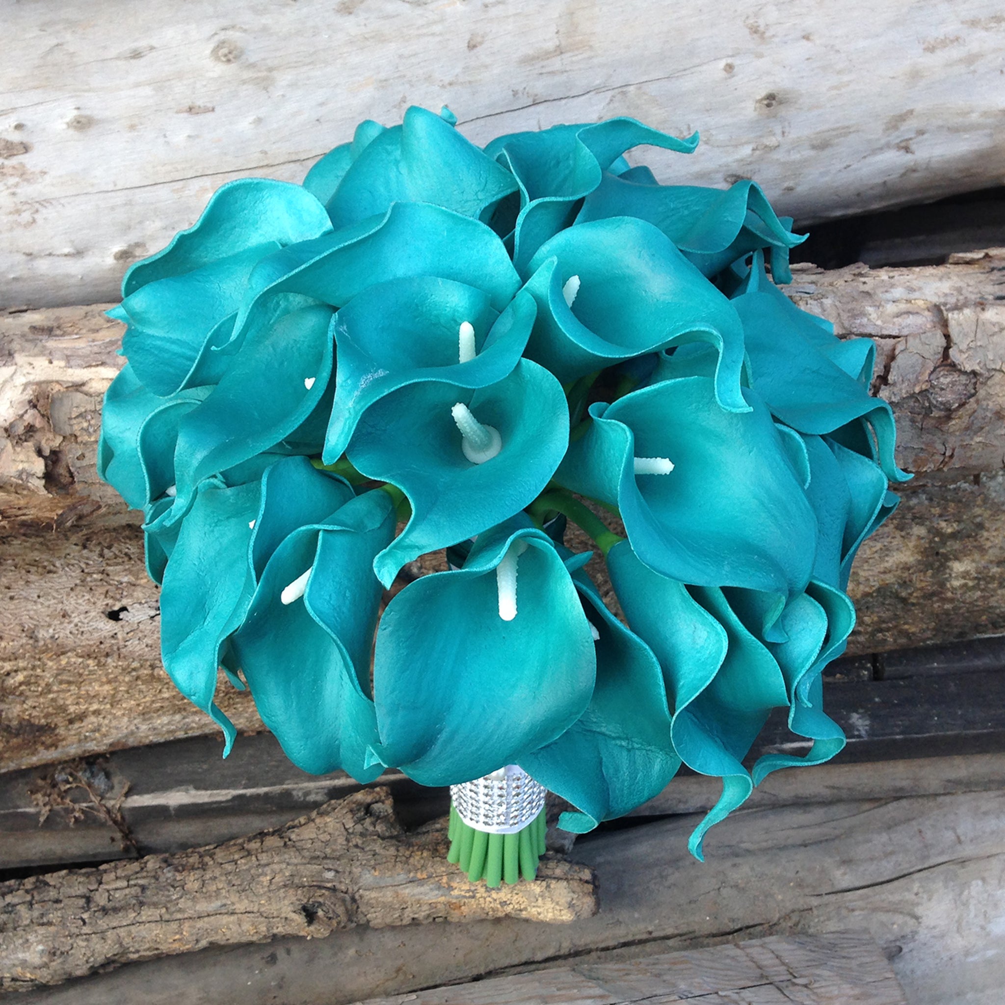 Teal Wedding Bouquets for Bridal Bridesmaids