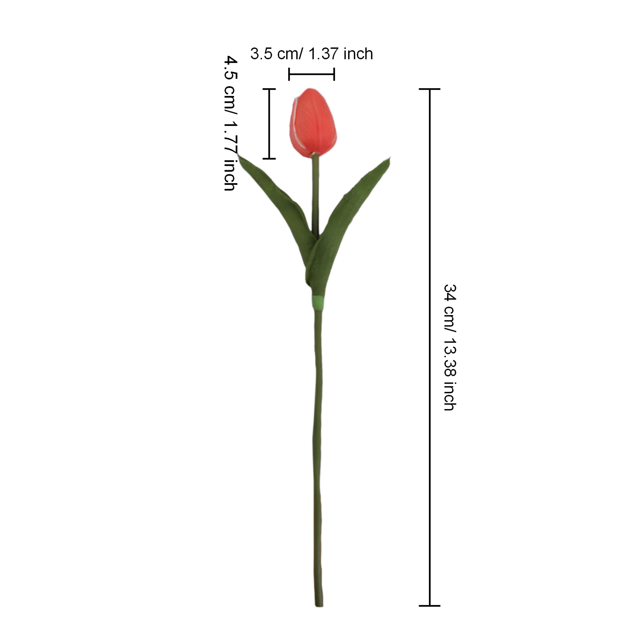 Coral Wedding Flowers PU Real Touch Tulips 10 Stems