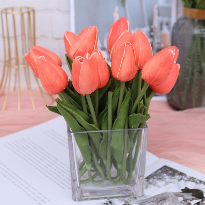 Artificial Tulip Bouquet Real Touch Flowers for Home Wedding Decorations