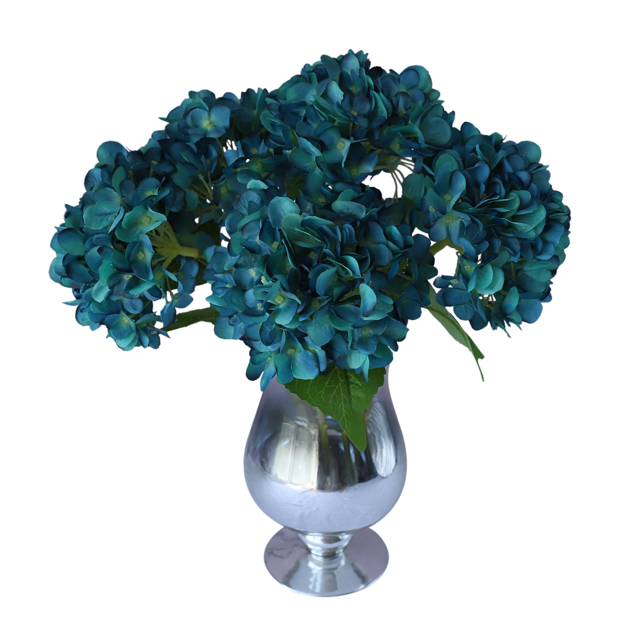 Teal Wedding Flowers Fake Hydrangea Bush
