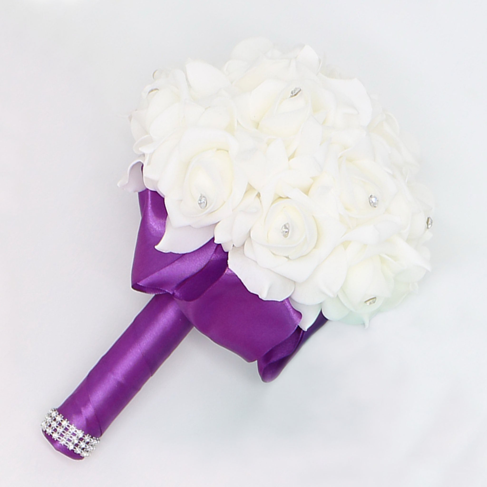 Small Bouquet for Bridesmaids Flower Girl Artificial White Flower Bouquet