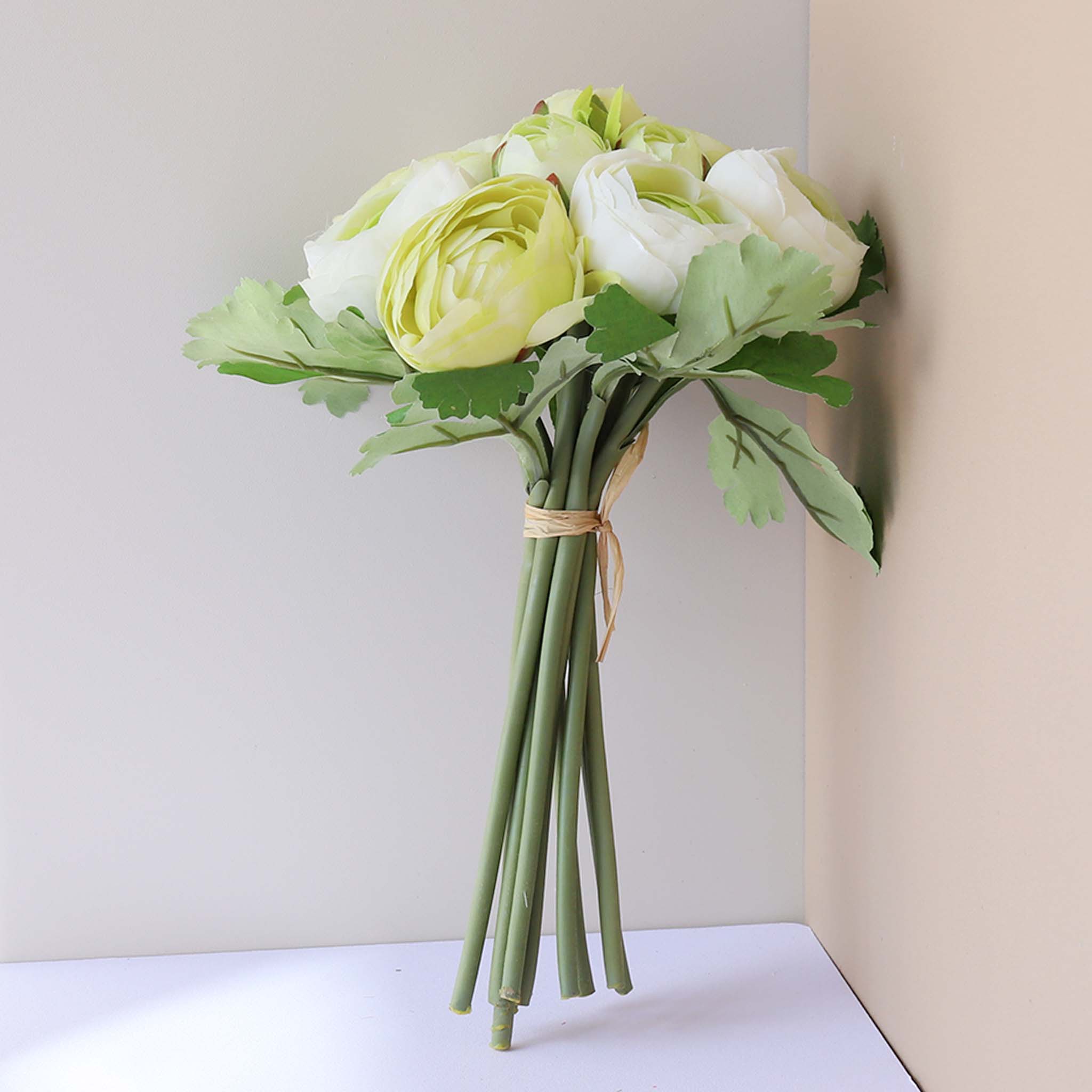 Silk Ranunculus Bouquet Artificial Camellia Flowers Arrangement