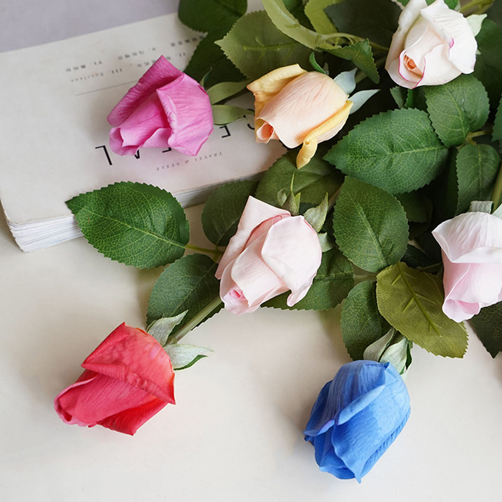 Real Touch Flowers Silk Rosebud Faux Flower
