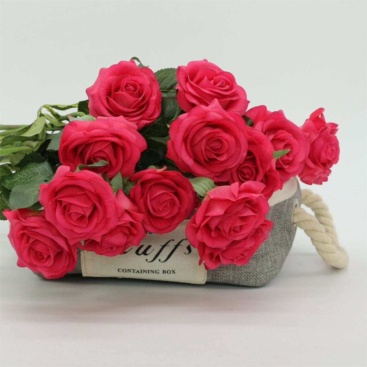 Fuchsia Real Touch Roses for Table Decor 10pcs