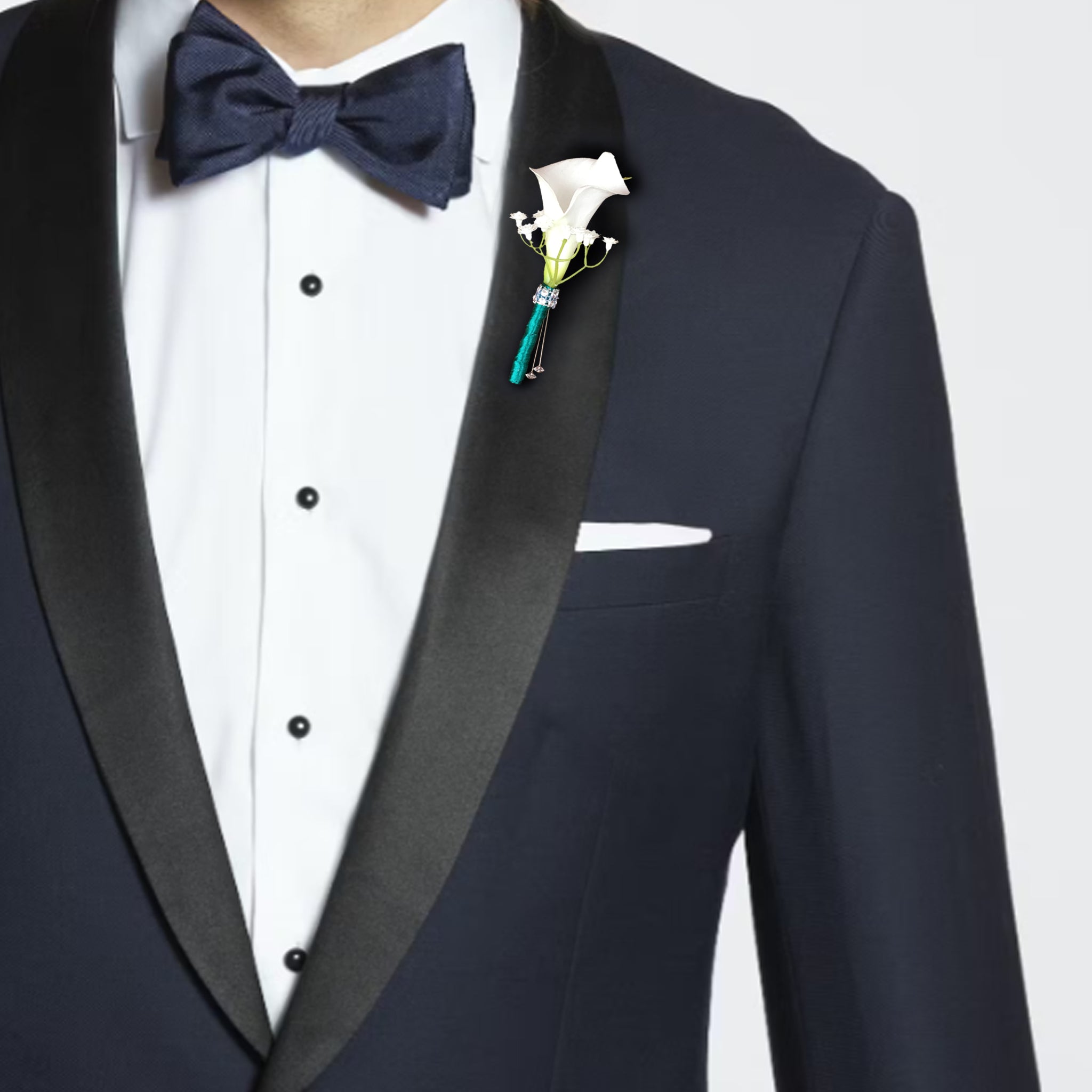 Groom Boutonniere for Wedding White Calla Lily Corsage