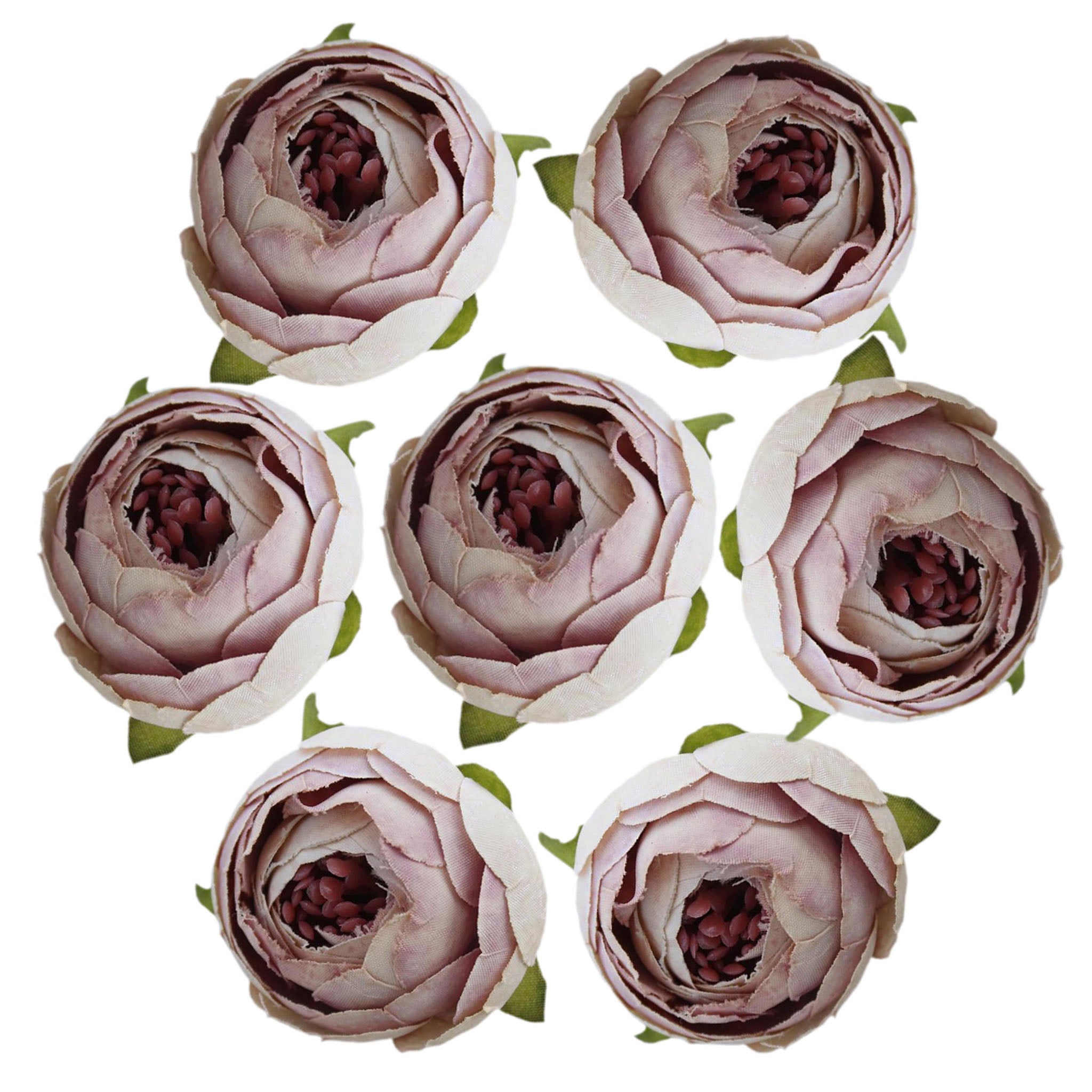 Small Peony Flower Heads Artificial Silk Roses 100 pcs for Wedding Decor Favors
