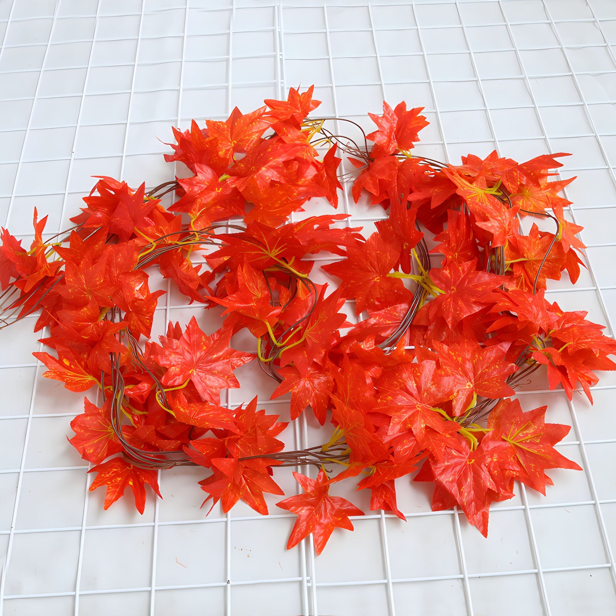 Red Maple Leaf Artificial Garland Wall Decor