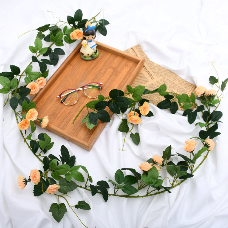 Realistic Flower Garland Silk Rose Vine Ivory, Pink, Red, Champagne