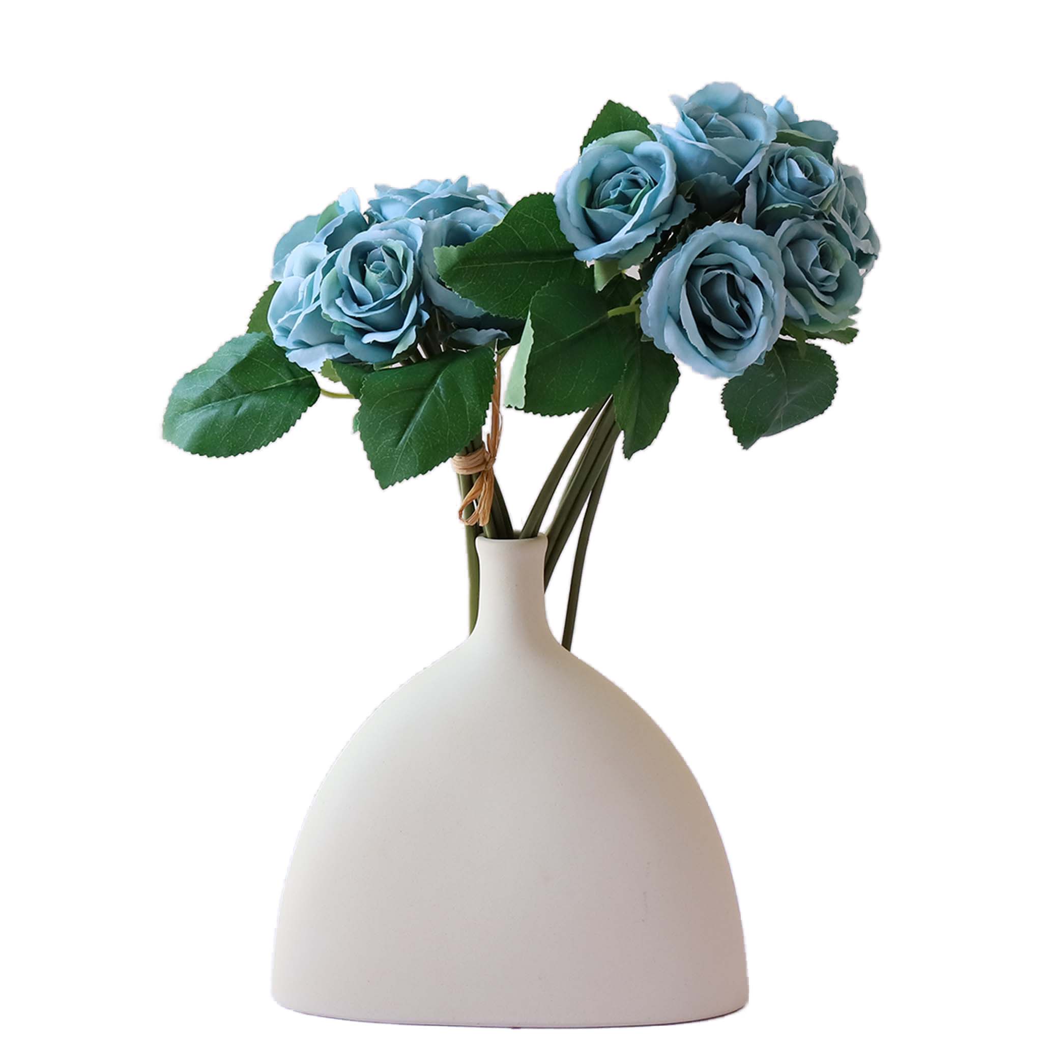Fall Wedding Flowers Silk Rose Bouquet Vintage Colors For diy Crafts Gray Blue Bouquet