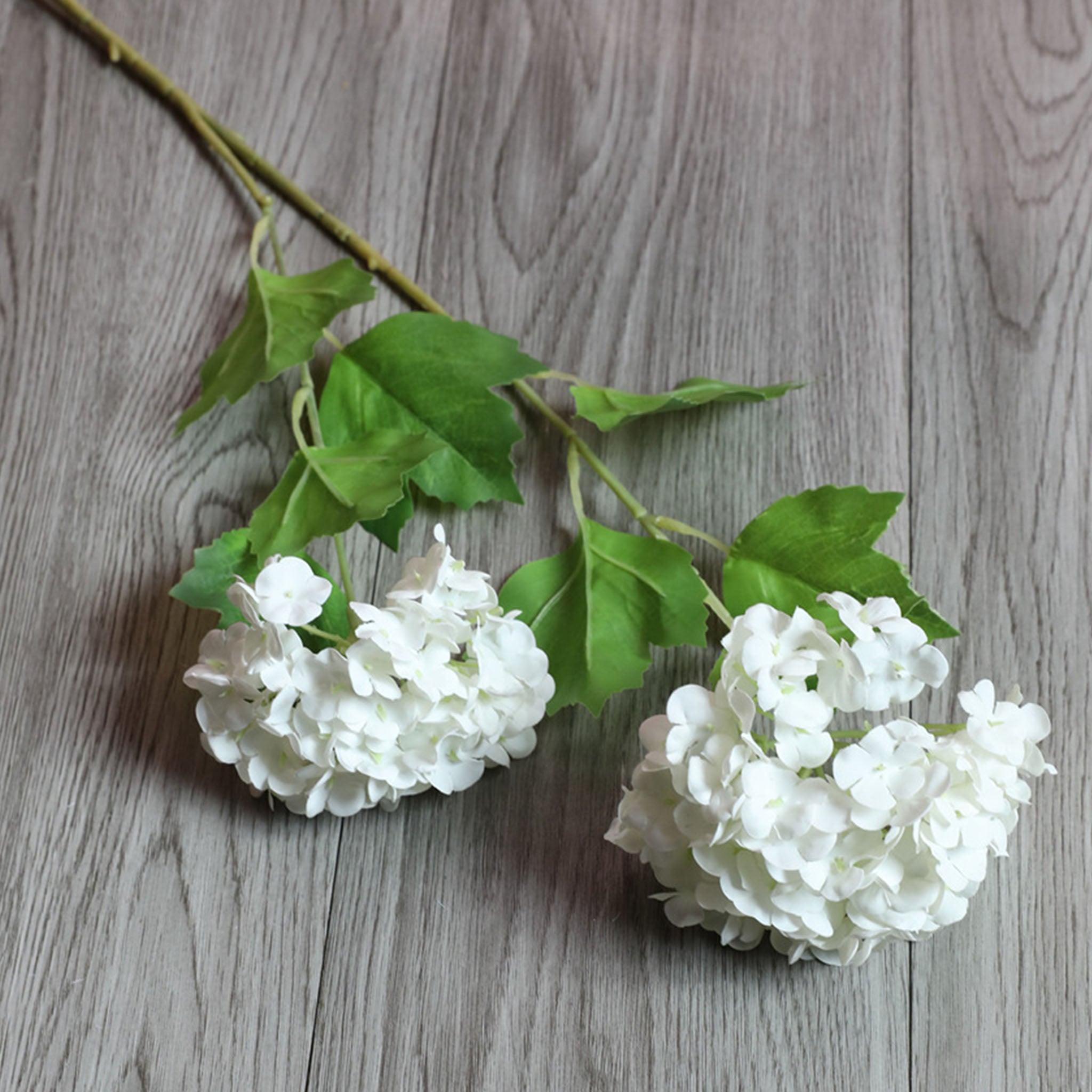 Artificial Snowball Hydrangea Branch 26"