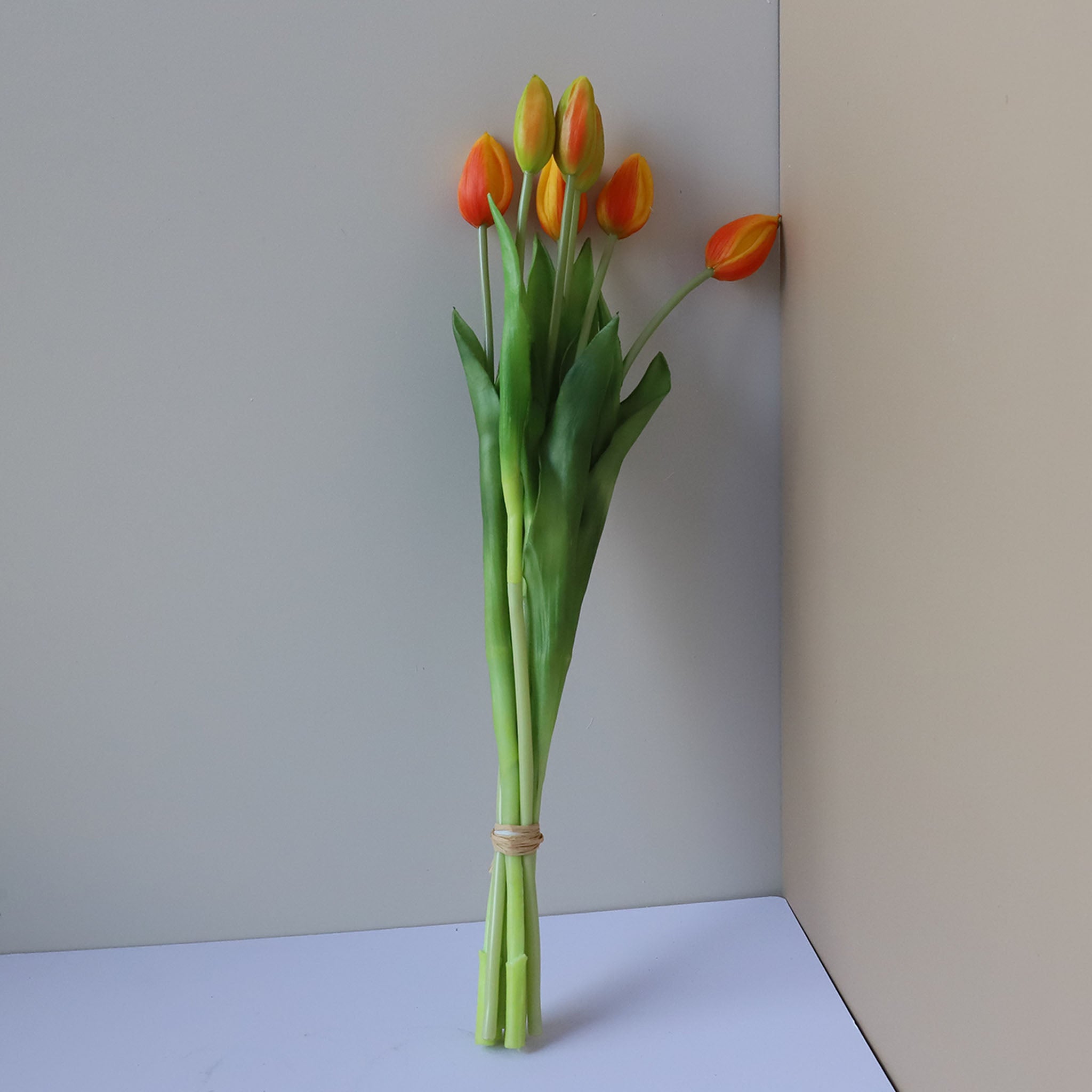 Realistic Latex Artificial Tulip Flower Bunch 17"