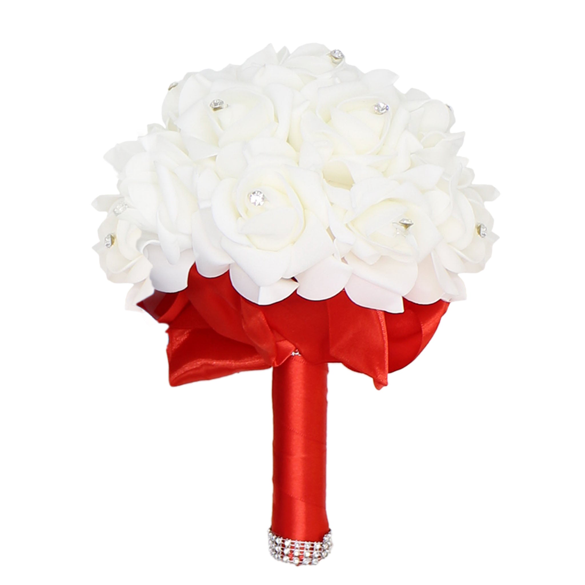 Small Bouquet for Bridesmaids Flower Girl Artificial White Flower Bouquet