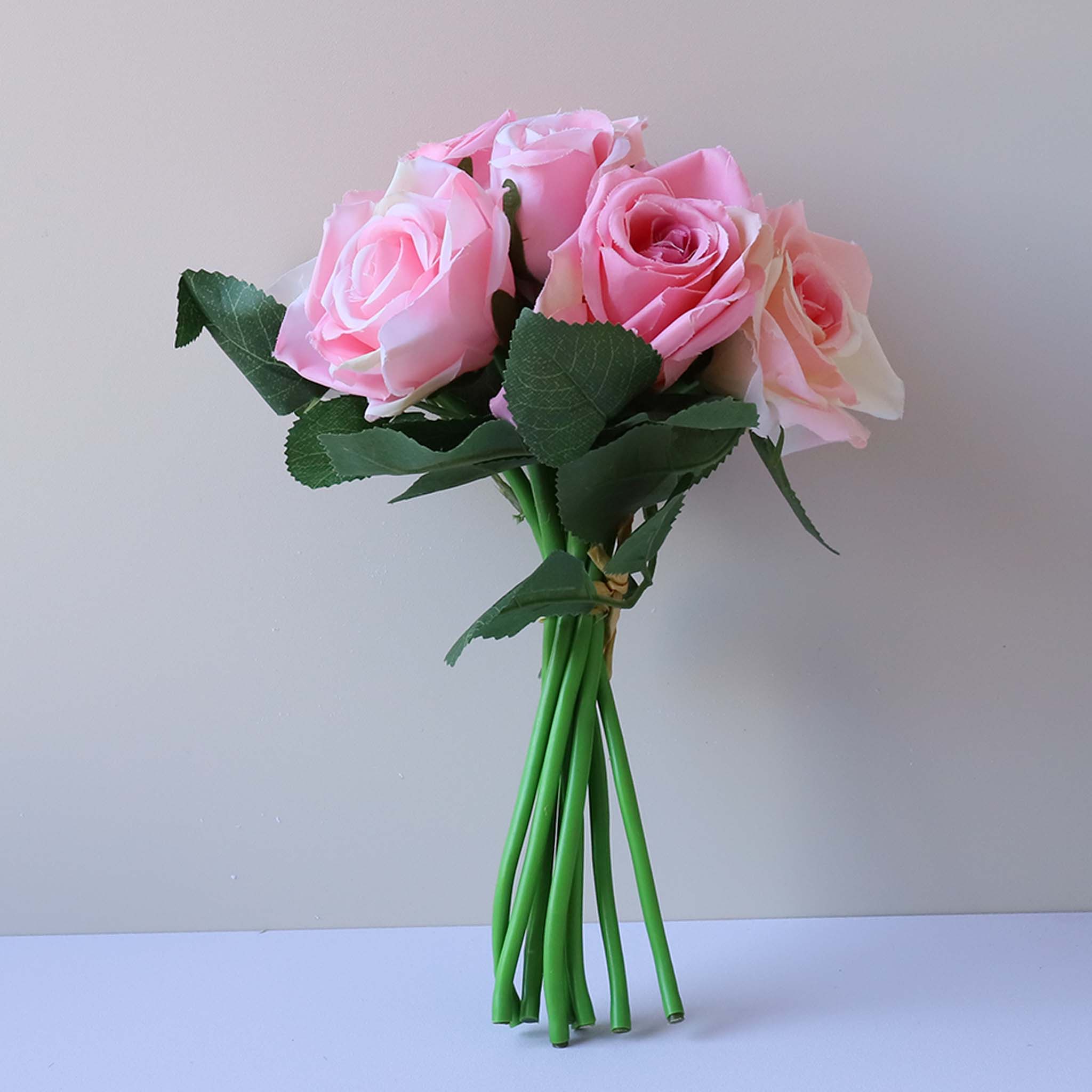 Fake Small Flower Bouquet Silk Rose Bunches