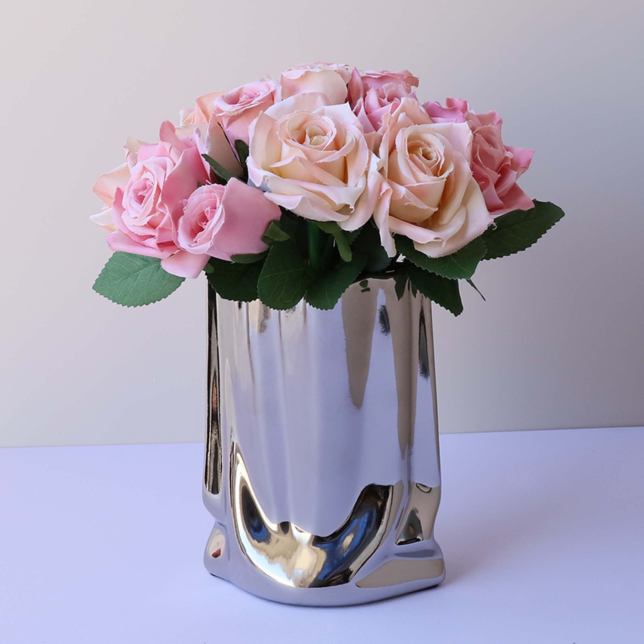 Small Flower Bunch Silk Rose Bouquet for DIY Crafts