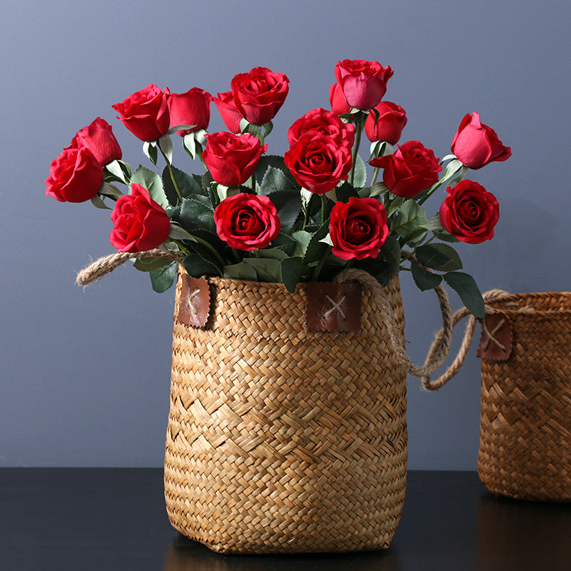 Real Touch Flowers Red Roses Silk Latex Flower