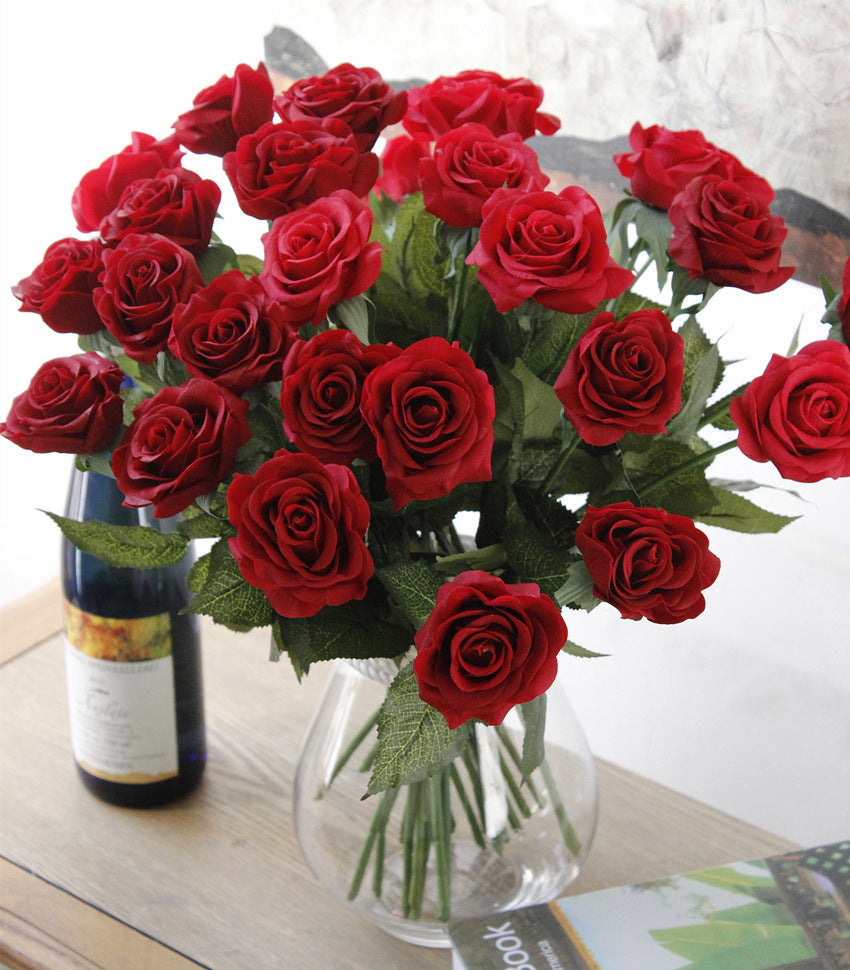 Real Touch Roses Red Fake Wedding Flowers