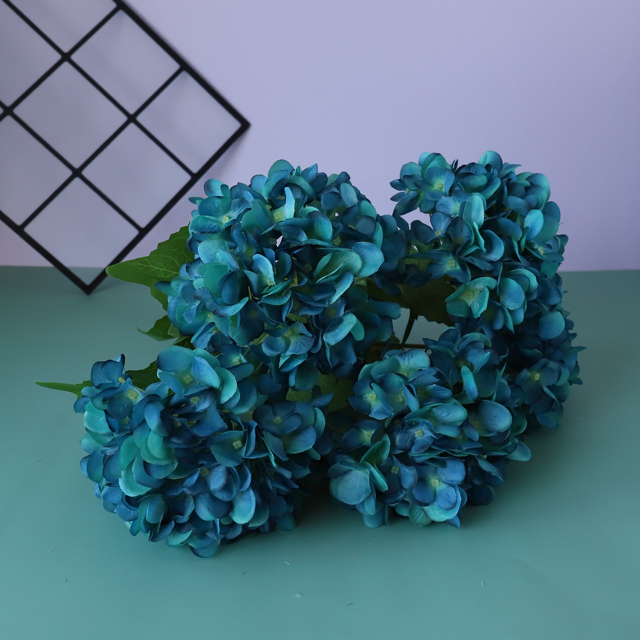 Teal Wedding Flowers Fake Hydrangea Bush